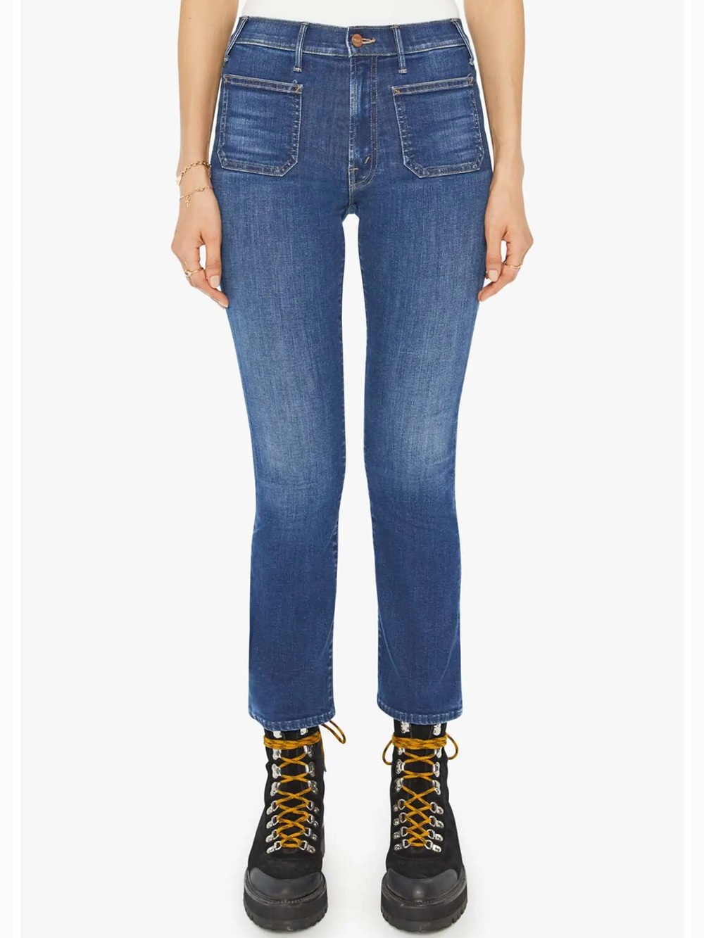 MOTHER The Patch Pocket Insider Flood Jeans On Your Left Size 34 EUC ($258)